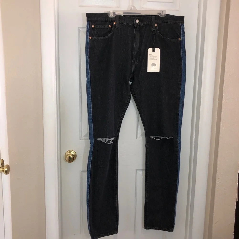 NWT LEVIS Lo-Ball Stack BLACK DENIM Jeans Sz 40